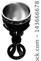 Vintage wine goblet halftone illustration black and white 143666678