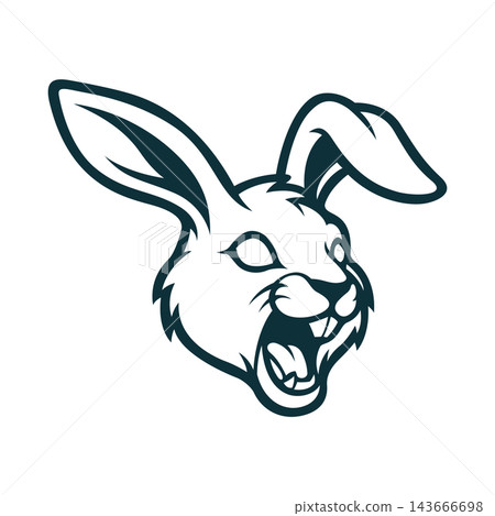 rabbit head mascot logo illustration vector design template simple and modern rabbit head mascot logo illustration vector design template simple and modern 143666698