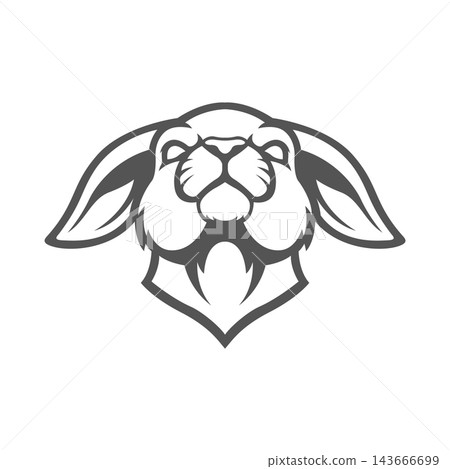rabbit head mascot logo illustration vector design template simple and modern rabbit head mascot logo illustration vector design template simple and modern 143666699
