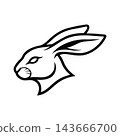 rabbit head mascot logo illustration vector design template simple and modern 143666700