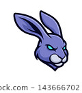 rabbit head mascot logo illustration vector design template simple and modern 143666702