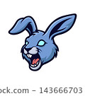 rabbit head mascot logo illustration vector design template simple and modern 143666703