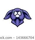 rabbit head mascot logo illustration vector design template simple and modern 143666704