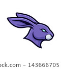 rabbit head mascot logo illustration vector design template simple and modern 143666705
