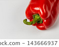 Red sweet pepper with stem on a white background 143666937
