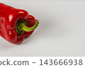 Red pepper with stem on a white background 143666938