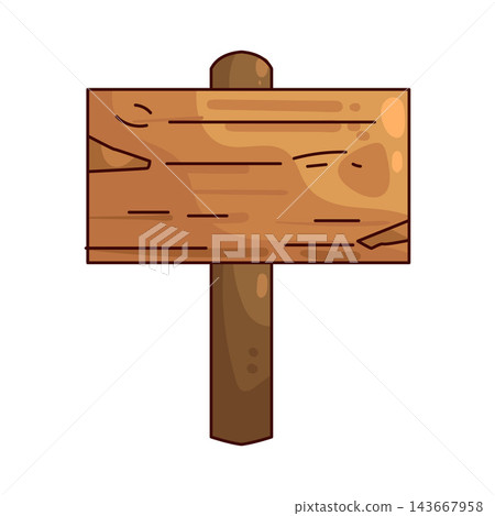 Illustration of Wooden Signpost 143667958