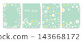 Set of four vertical layouts featuring flowers 143668172