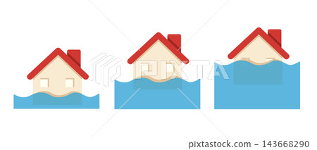 house, disaster, icon 143668290