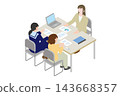 A teacher and parent during career guidance. 143668357