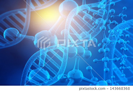 Abstract molecules with dna Abstract molecules with dna 143668368