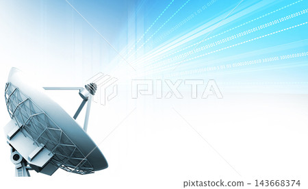 Satellite dish antenna receiving signals Satellite dish antenna receiving signals 143668374