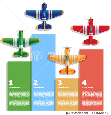 Sports airplanes. The template for the presentation. Vector illustration. Sports airplanes. The template for the presentation. Vector illustration. 143668447