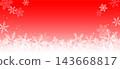 Background illustration of falling snowflakes, vector, red, Christmas. 143668817