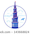Our Saviour Church Copenhagen Landmark Line Icon 143668824