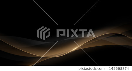 Modern abstract vector design with a black background and luxurious elements. Modern abstract vector design with a black background and luxurious elements. 143668874