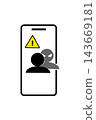 An illustration warning against smartphone impersonation scams and fraudulent use. 143669181