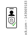Smartphone security measures illustration to safely protect personal information. 143669183
