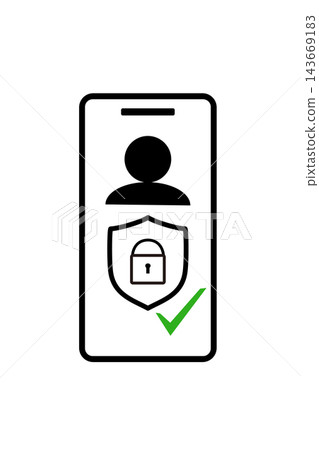 Smartphone security measures illustration to safely protect personal information. Smartphone security measures illustration to safely protect personal information. 143669183
