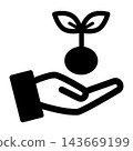 One hand and seedling icon 143669199