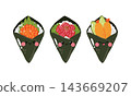 Cute Japanese food temaki sushi clipart 143669207
