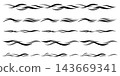 Wavy decorative line set 143669341