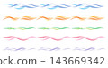 Colorful wave decorative line set 143669342