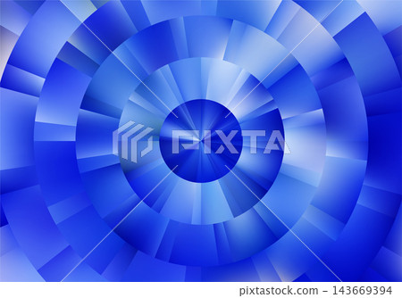 Blue concentric circle background. Layered radial mosaic rings. 143669394