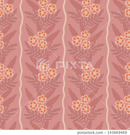 Wavy Stripe Floral Trail in Blush Pink Wavy Stripe Floral Trail in Blush Pink 143669469