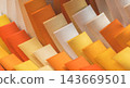 Abstract 3d dynamic orange ribbon wave background. energetic branding concepts. 143669501