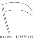 Hand-drawn line art illustration of a scythe - Halloween material 143670415