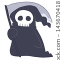 Hand-drawn illustration of the Grim Reaper - Cute Halloween character 143670418
