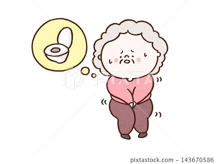 Senior women who feel the urge to urinate and hesitate to go to the toilet (frequent urination/urinary dysfunction) Senior women who feel the urge to urinate and hesitate to go to the toilet (frequent urination/urinary dysfunction) 143670586