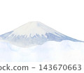 背景是一幅富士山的水彩畫。 143670663