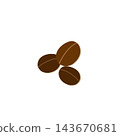 A simple illustration of three fragrant, roasted coffee beans. 143670681