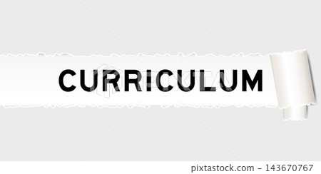 Ripped gray paper background that have word curriculum under torn part Ripped gray paper background that have word curriculum under torn part 143670767