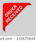 Red color of corner label banner with word order received on gray background 143670849