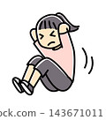 Woman doing sit-ups_Full color 143671011