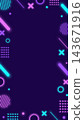 Memphis Geometry Colorful Neon Cute Pop Background Frame 143671916