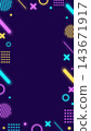 Memphis Geometry Colorful Neon Cute Pop Background Frame 143671917