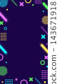 Memphis Geometry Colorful Neon Cute Pop Background Frame 143671918