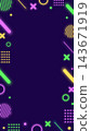 Memphis Geometry Colorful Neon Cute Pop Background Frame 143671919