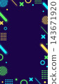 Memphis Geometry Colorful Neon Cute Pop Background Frame 143671920