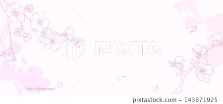 手繪櫻花線條藝術:日式背景插圖集,適用於橫幅、網頁廣告、標題、邊框和留言卡。 手繪櫻花線條藝術:日式背景插圖集,適用於橫幅、網頁廣告、標題、邊框和留言卡。 143671925