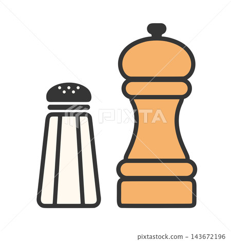 Simple color icons for salt and pepper Simple color icons for salt and pepper 143672196