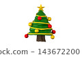 3d icon of a Christmas tree with decorations such as stars and balls 143672200