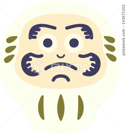 Illustration of a white Daruma doll Illustration of a white Daruma doll 143672202