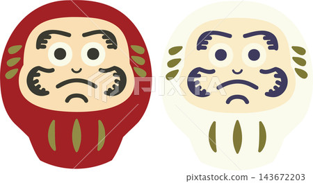 Illustration of a red and white Daruma doll Illustration of a red and white Daruma doll 143672203