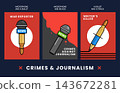 freedom of press and crimes against journalism conceptual vector poster set 143672281