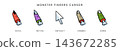 halloween monster fingers arrow pointer cursor vector set 143672285
